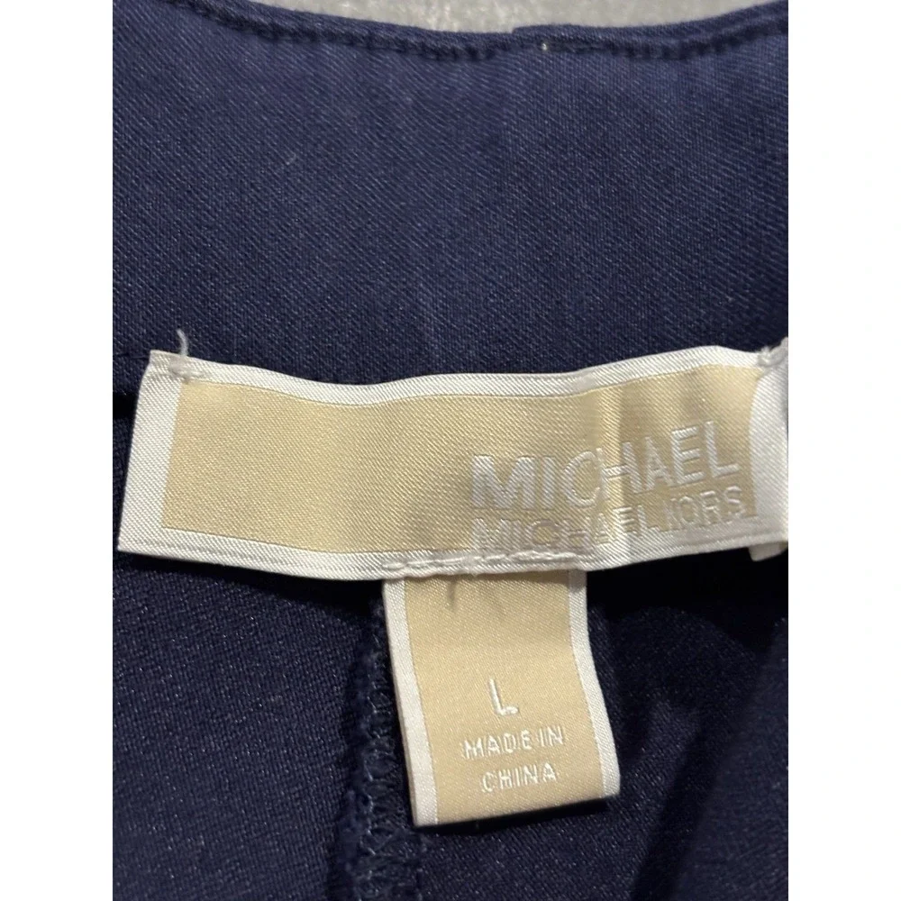 Michael Kors Women's Navy Blue Stretch Pull-On Trousers L